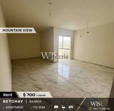  150 SQM apartment for RENT in Betchay-Baabda!