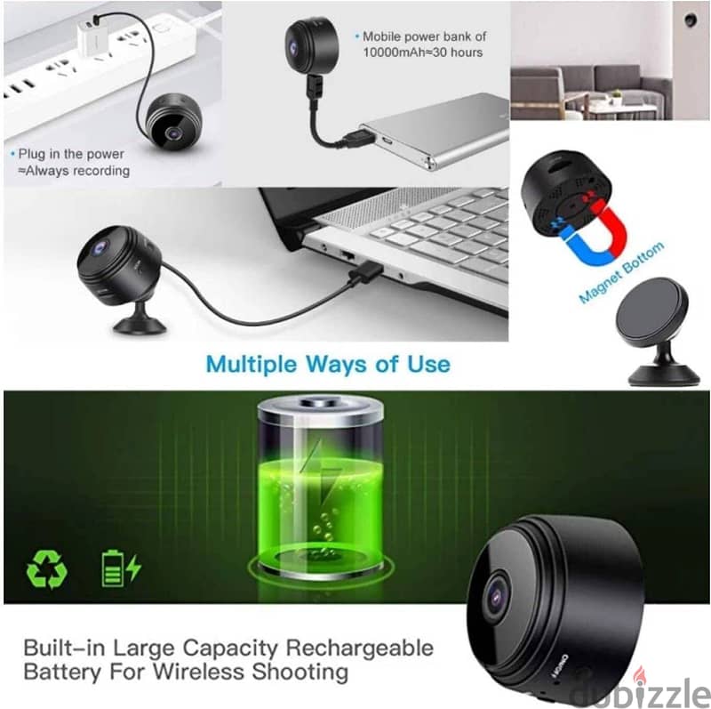 Spy Mini Camera WiFi 1080P HD IP Camera - كاميرا مخفية صوت وصورة 6