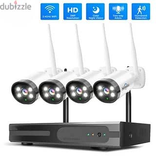 Wireless CCTV Camera Kit 4 Channels + NVR - كاميرات مراقبة لاسلكية