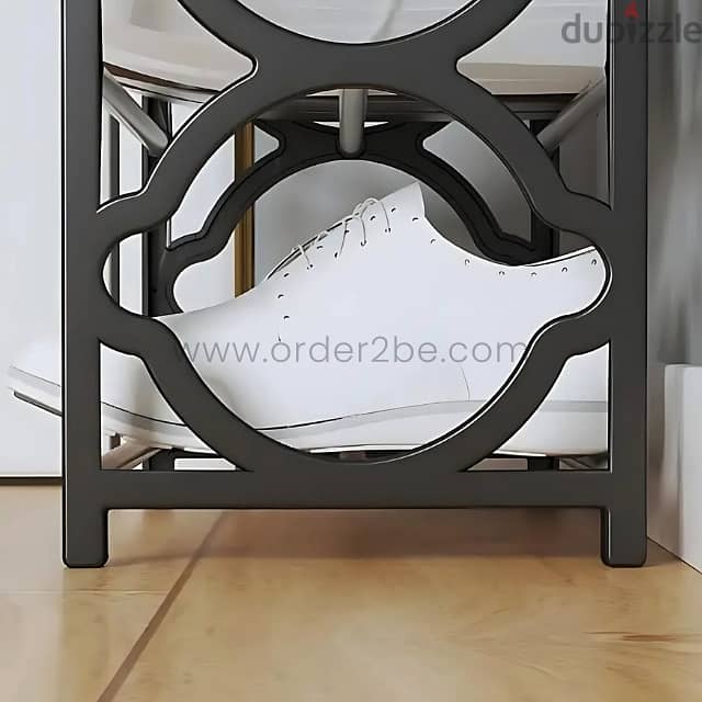 Modern Shoe Rack w/ 4 Steel Shelves for Hallways & Closets 3