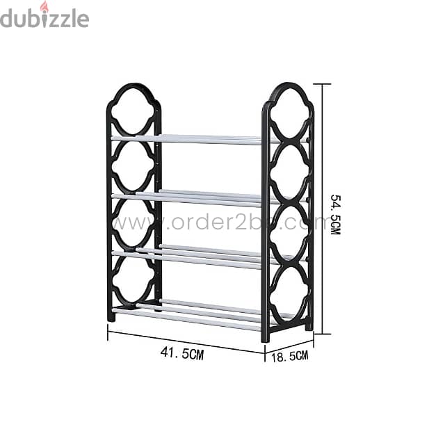 Modern Shoe Rack w/ 4 Steel Shelves for Hallways & Closets 4