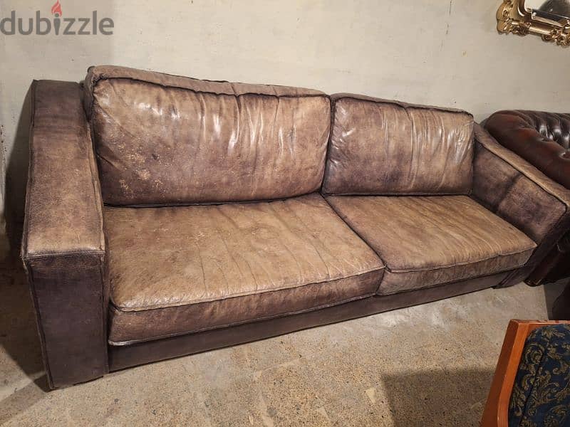 sofa Timothy oulton genuine leather buffalo original England 1