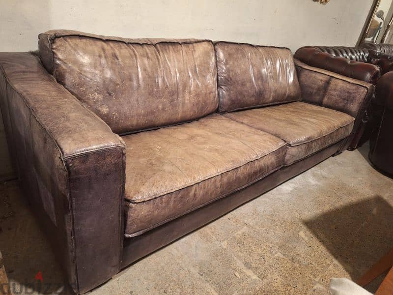 sofa Timothy oulton genuine leather buffalo original England 2