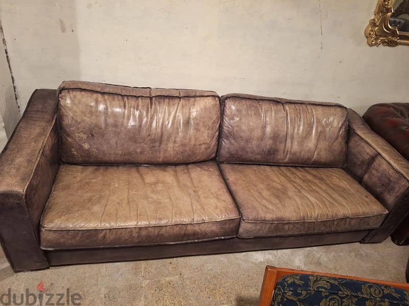 sofa Timothy oulton genuine leather buffalo original England 3