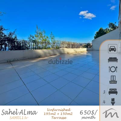 Sahel Alma | One of a Kind Decorated 195m² + 150m² Terrace | 2 Parking