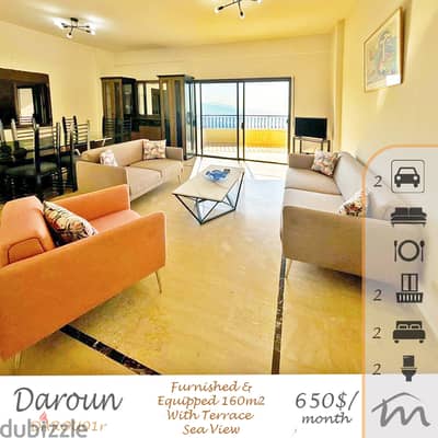 Daroun | Furnished/Equipped | Huge Terrace | Balcony | Panoramic View