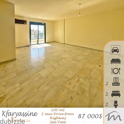 Kfaryassine | Panoramic Sea View | 2 Minutes to Highway | 2 Bedrooms