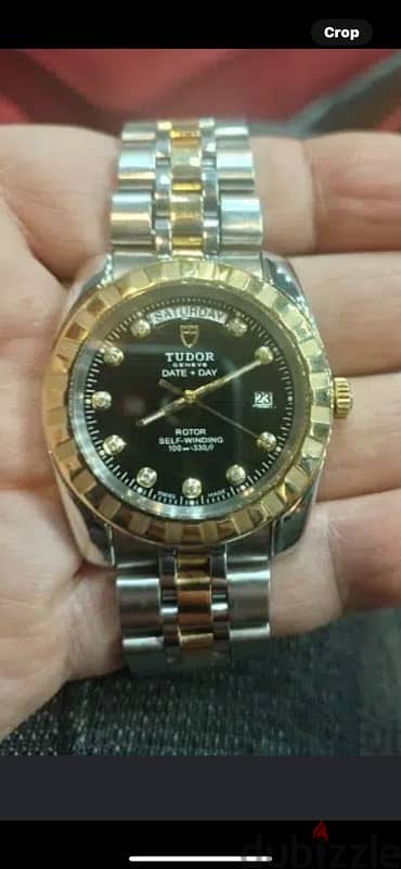 tudor date-day 18k and diamond and  steel very clean automatic 4