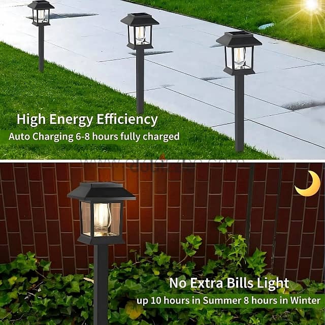 Solar Garden Pathway Lights – 2-Piece Set w/ Sensor, Easy Install 2