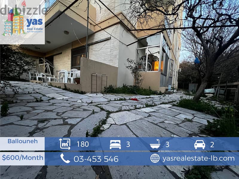 Ballouneh 180m2 | 200m2 Terrace | Calm Area | Rent | Furnished | KS 0