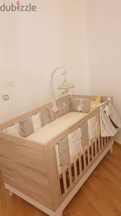 Cot + 3 drawer chest  matching set