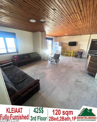 Fully Furnished 120sqm Apartment for rent in Kleiaat + mountains view