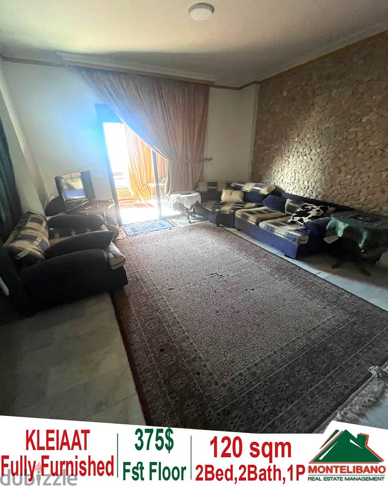 Fully Furnished 120 sqm Apartment for rent in Kleiaat +mountains view 0