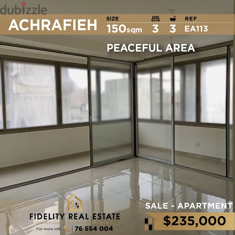 Apartment for sale in Achrafieh EA113 شقة للبيع في الأشرفية 0