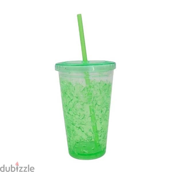 Plastic Straw Cup With Gel Layers For Kids 2