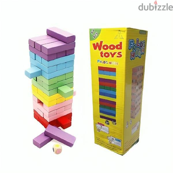 Colorful Wooden Block Puzzle Game Tower 48 Pcs 2