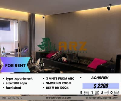 APARTMENT for rnt in achrafiyeh 3 mnts from abc