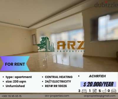 APARTMENT FOR RENT IN ACHRAFIYEH