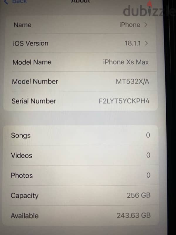 iphone XS Max 256 0