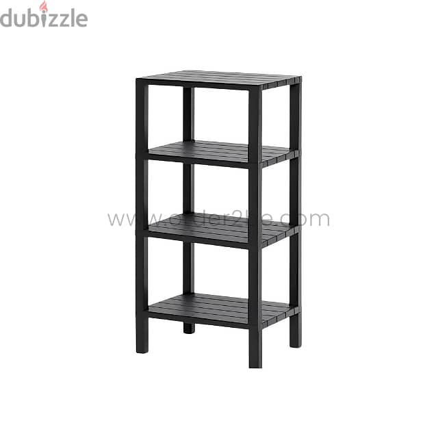 4-Shelf Organizer Stand – Durable & Stackable w/ Wood Effect 4