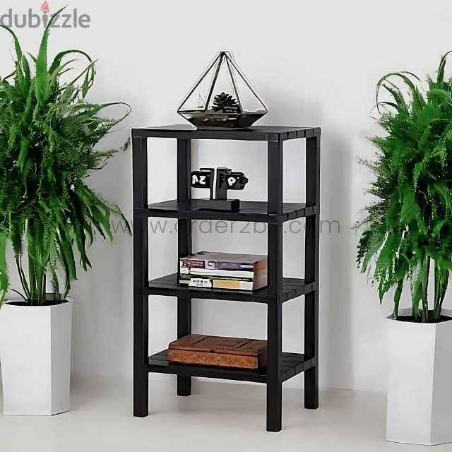 4-Shelf Organizer Stand – Durable & Stackable w/ Wood Effect 6