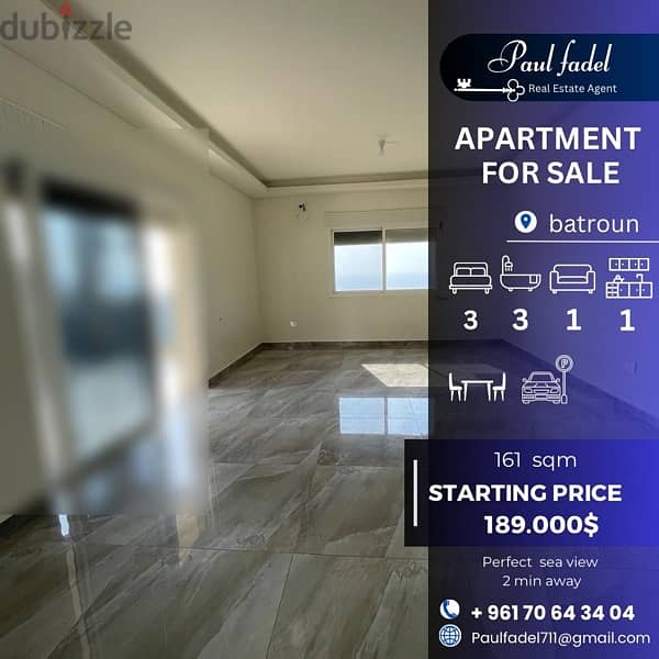 apartment for sale in batroun with perfect sea view 0