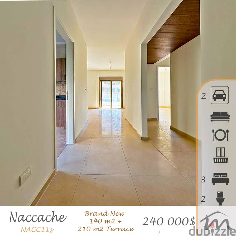 Naccash | Brand New 3 Bedrooms Apartment + 210m² Terrace & Garden 0