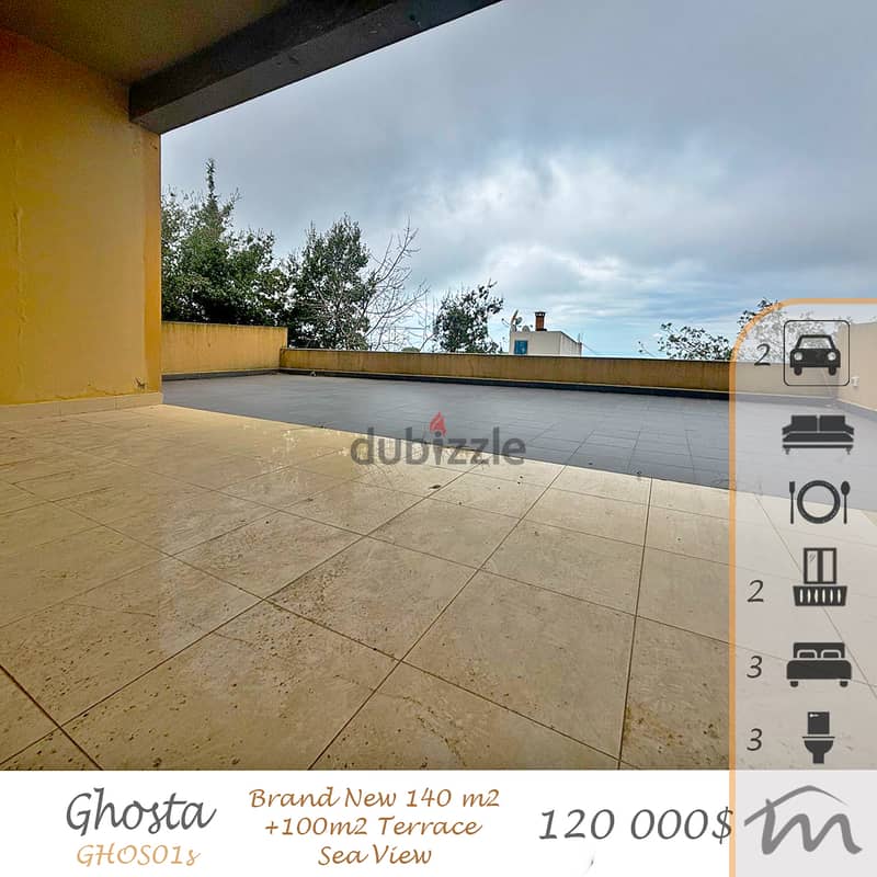 Ghosta | Brand New 140m² + 100m² Terrace | Open View | 2 Parking 0