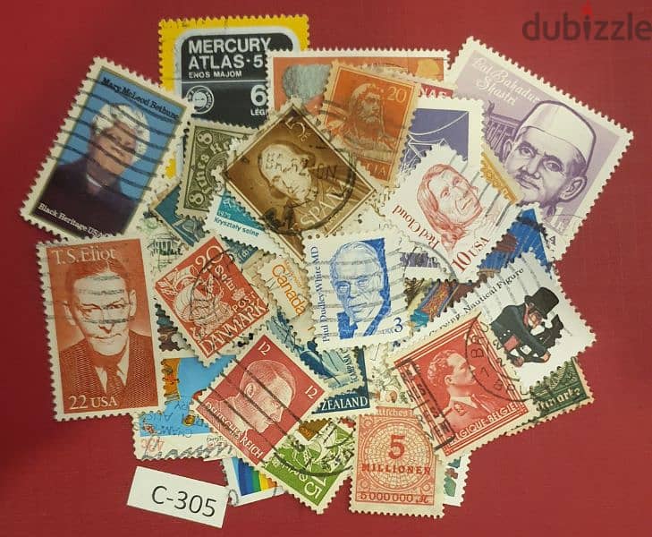 Lot # C-305 World old 50+ stamps since 1940's 0