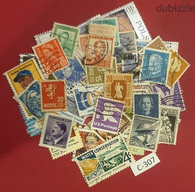 Lot # C-307 World old 50+ stamps since 1940's