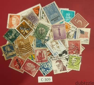 Lot # C-309 World old 50+ stamps since 1940's