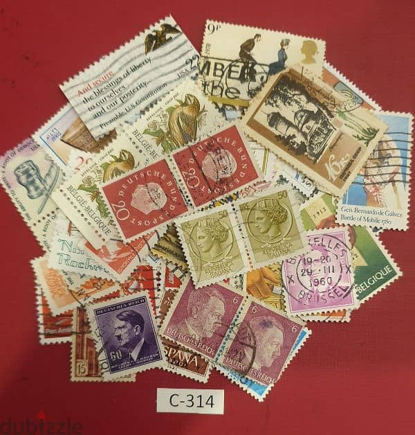 Lot # C-314 World old 50+ stamps since 1940's 0