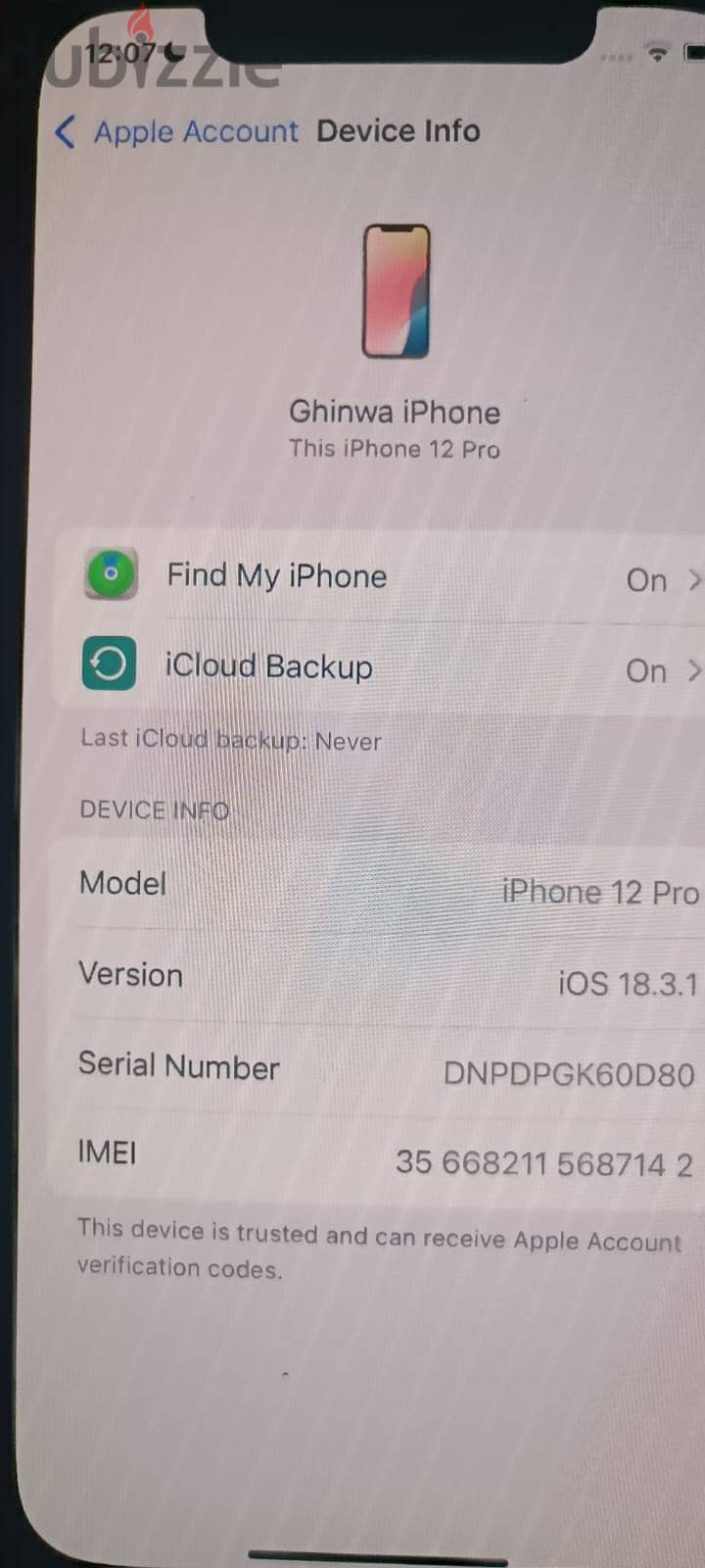 iPhone 12pro 128GB كتيير نظيف 4