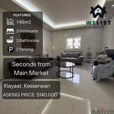 145sqm Apartment for sale in Klayaat   REF: NW25FSK145140