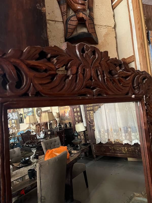 solid wood teak engraved mirror 5