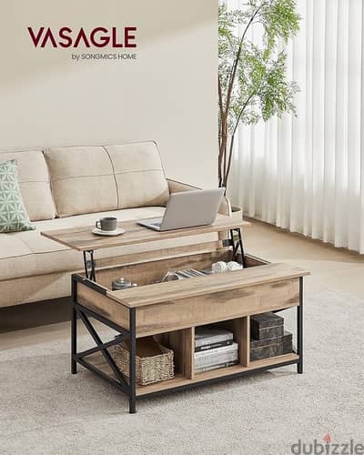 VASAGLE Coffee Table, Lift-Top Table