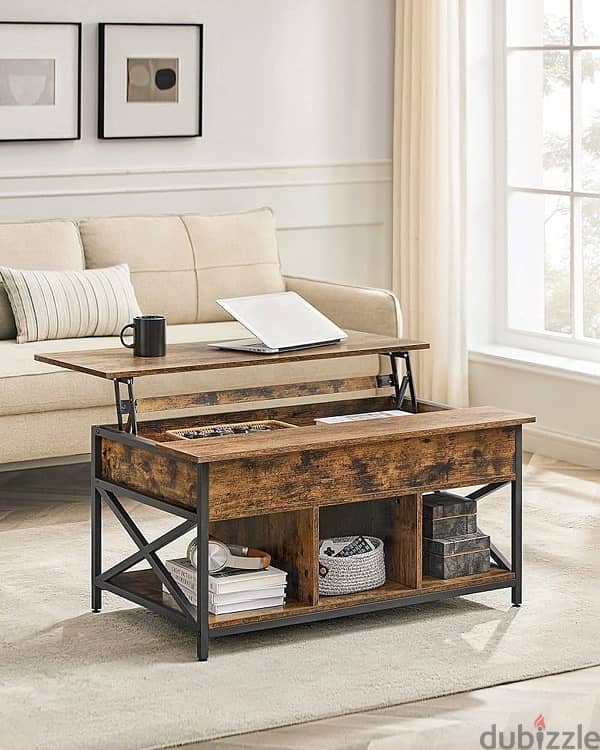 VASAGLE Coffee Table, Lift-Top Table 4