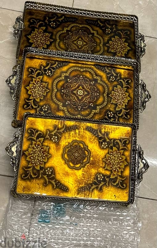 (٣ قطع) طقم صواني  tray set (3pieces) 0