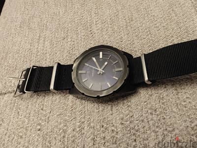 diesel gun-metal watch blue sunray dial