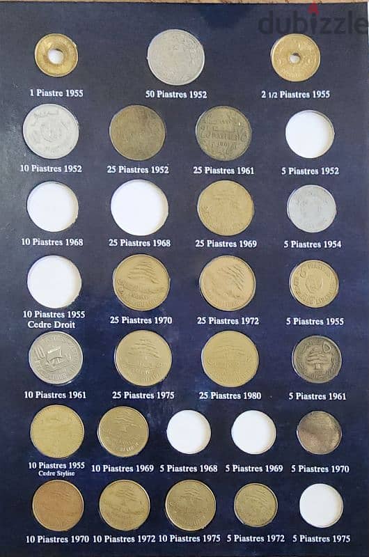 album for lebanese coins since 1924 till 2018 1