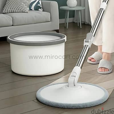 Hands-Free Spin Mop w/ Water-Efficient Bucket & Microfiber Head