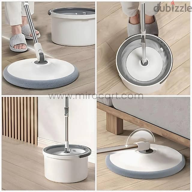 Hands-Free Spin Mop w/ Water-Efficient Bucket & Microfiber Head 4