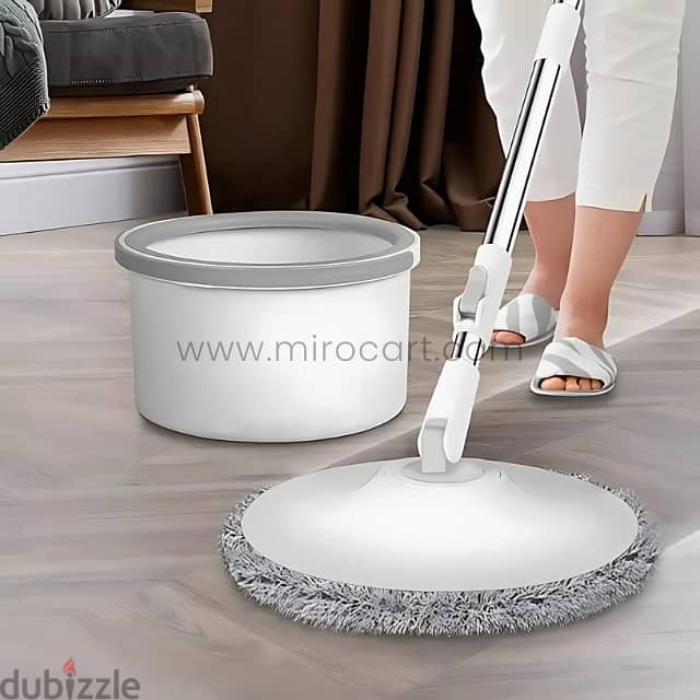 Hands-Free Spin Mop w/ Water-Efficient Bucket & Microfiber Head 5