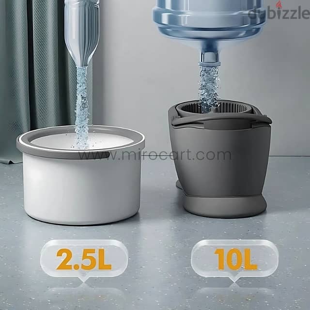 Hands-Free Spin Mop w/ Water-Efficient Bucket & Microfiber Head 8