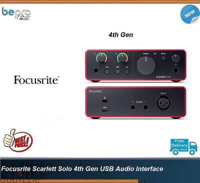 Focusrite Scarlett Solo G4 Audio Interafce,4th Gen USB Audio Interface