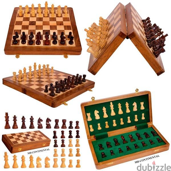 Full Wood Magnetic Chess Board 1