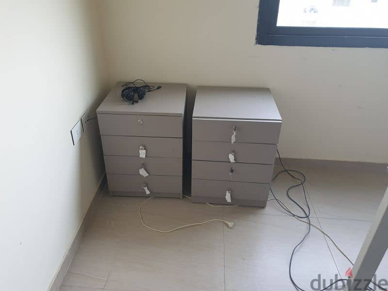 Office table desks and drawers (melamine) for sale (call for price) 4