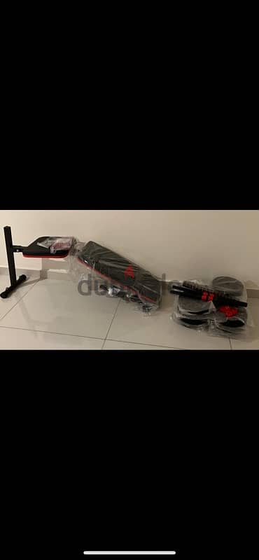 150kg Folding bench + adjustable dumbbells