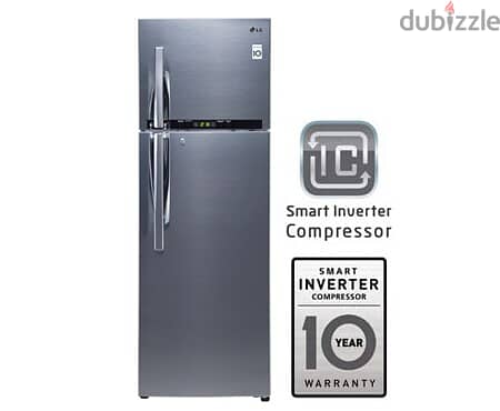 GLG372RLBB LG Fridge Silver Inverter  براد انفرتر ال جي فضي 1