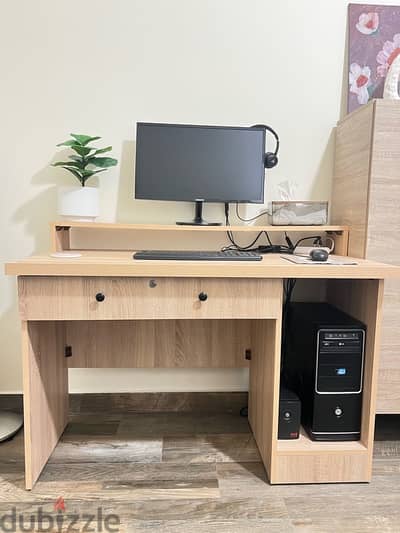 Home Office Desk with Screen Stand